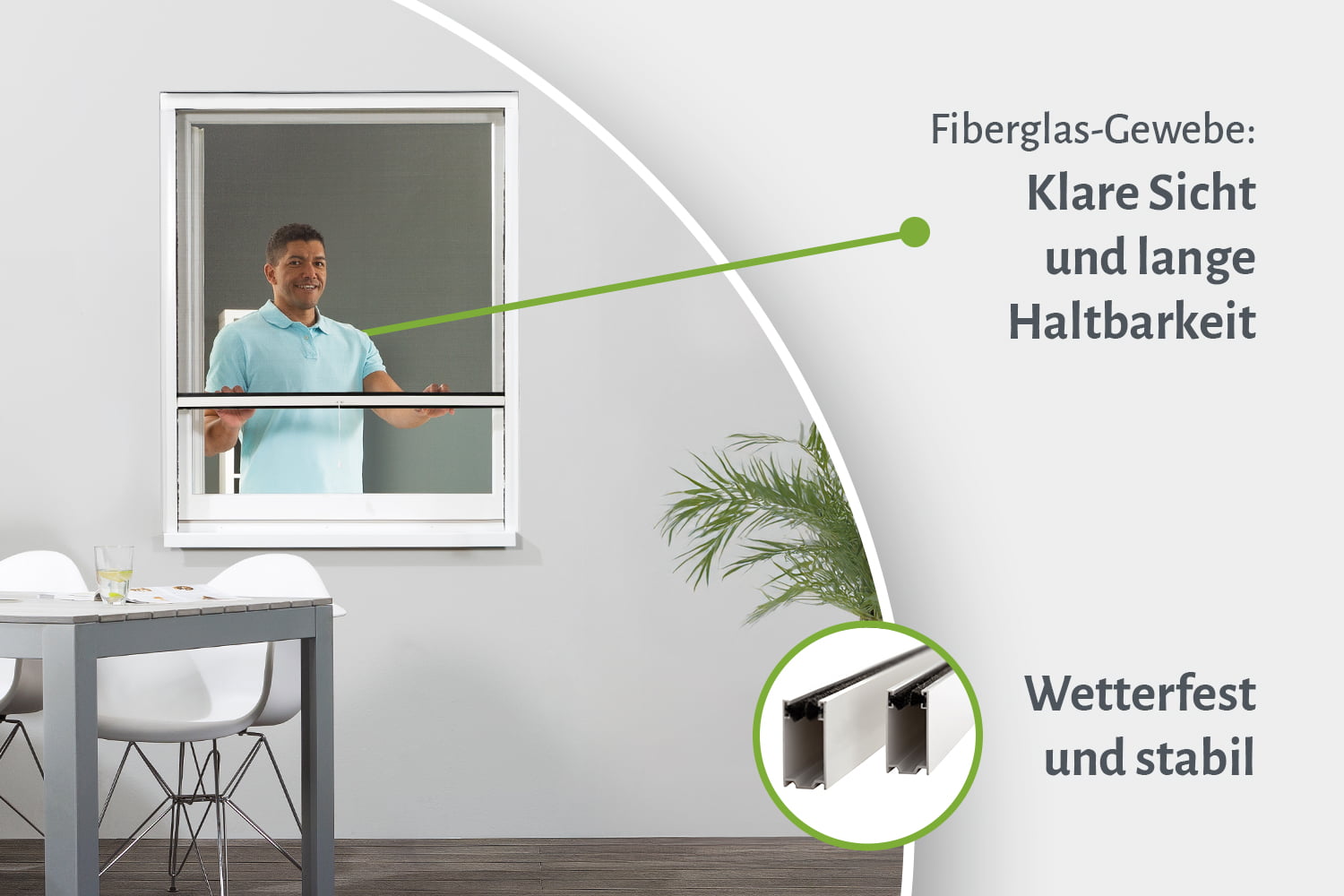 Insektenschutzrollo Fenster "CLASSIC", Zuschnitt - PVC-Rahmen