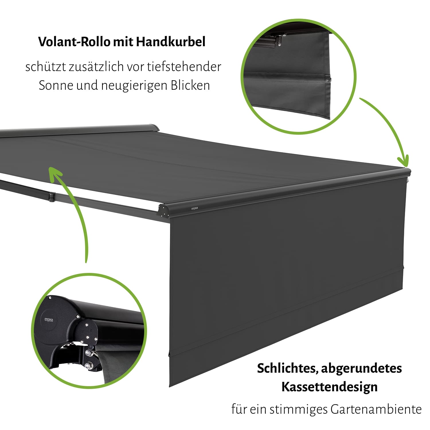 Kassettenmarkise "EXPERT", mit manuellem Volant