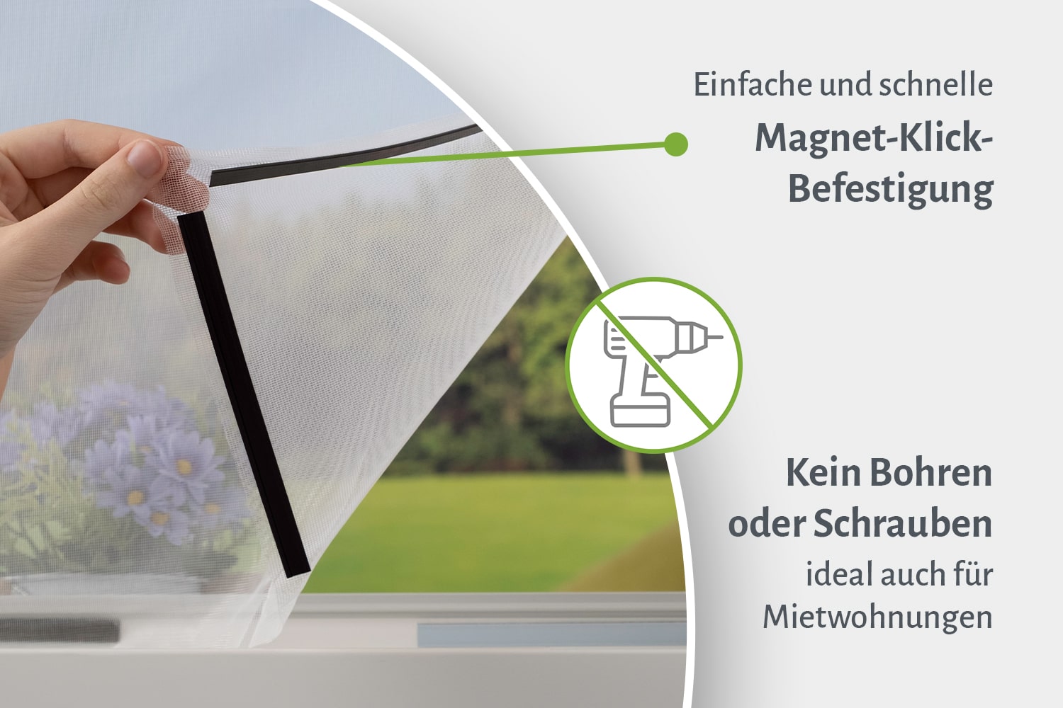 Fliegengitter Fenster mit Magnet oder Klettband, verschiedene Größen