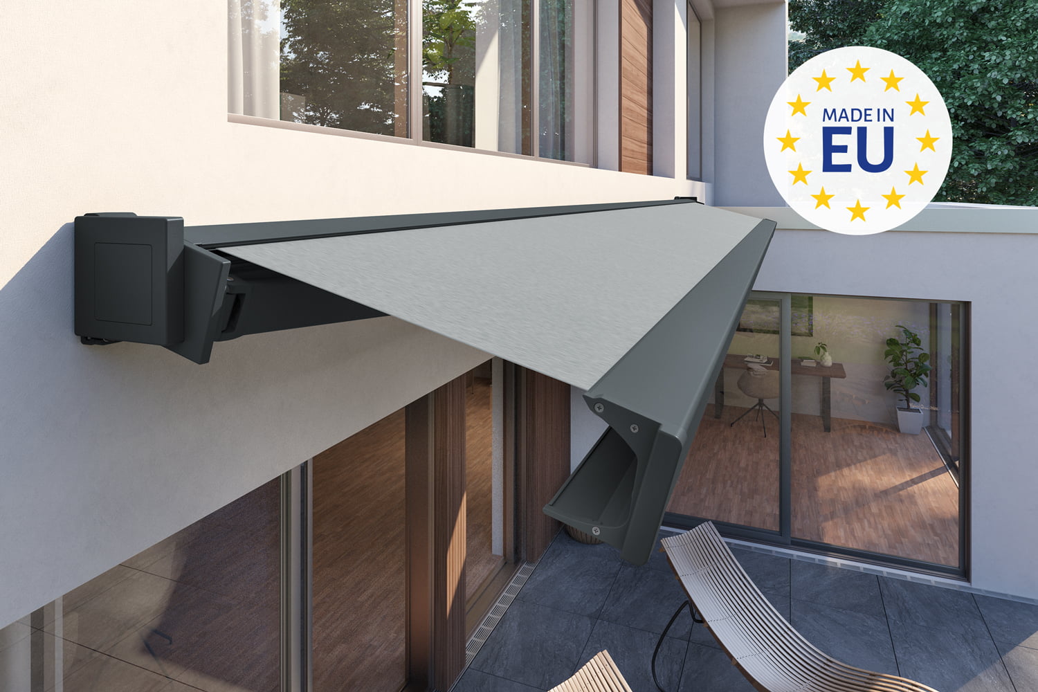 Kubische Vollkassettenmarkise "CUBE VISION", Nach Maß