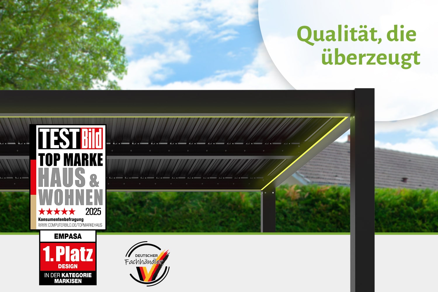 LED-Beleuchtung für Pergola "ZEUS“, für die Größen 4 x 4 m und 6 x 4 m