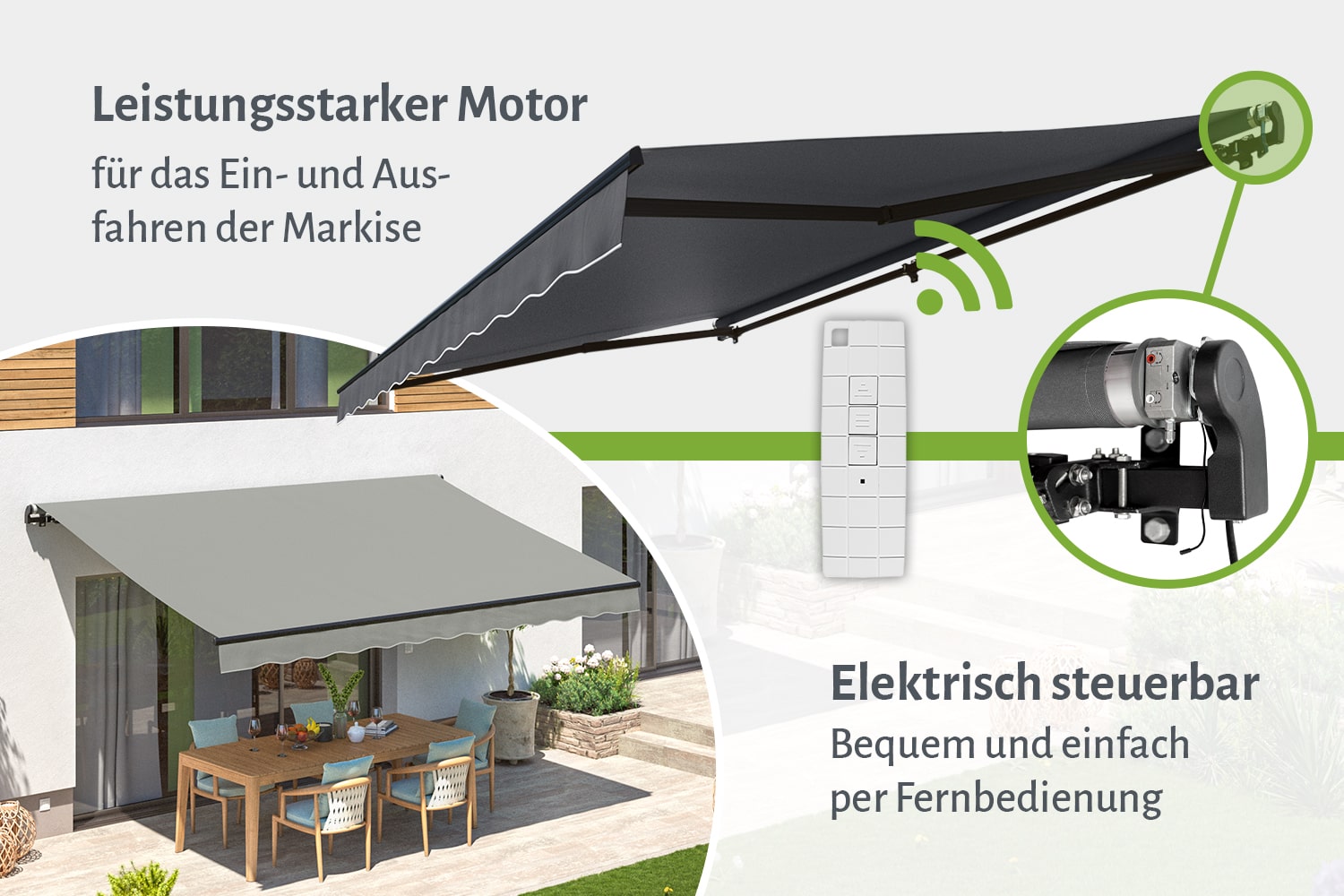Elektrische Gelenkarmmarkise "START PLUS", Gestell-Farbe Anthrazit