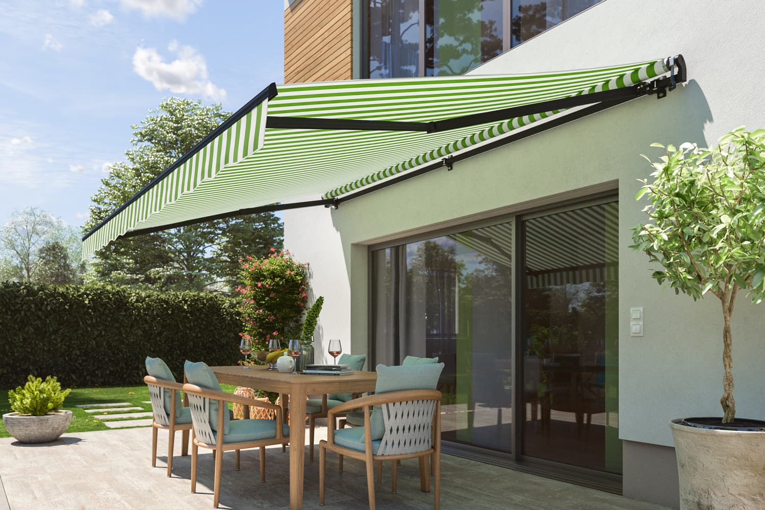 Elektrische Gelenkarmmarkise "START PLUS", verschiedene Farben und Größen 