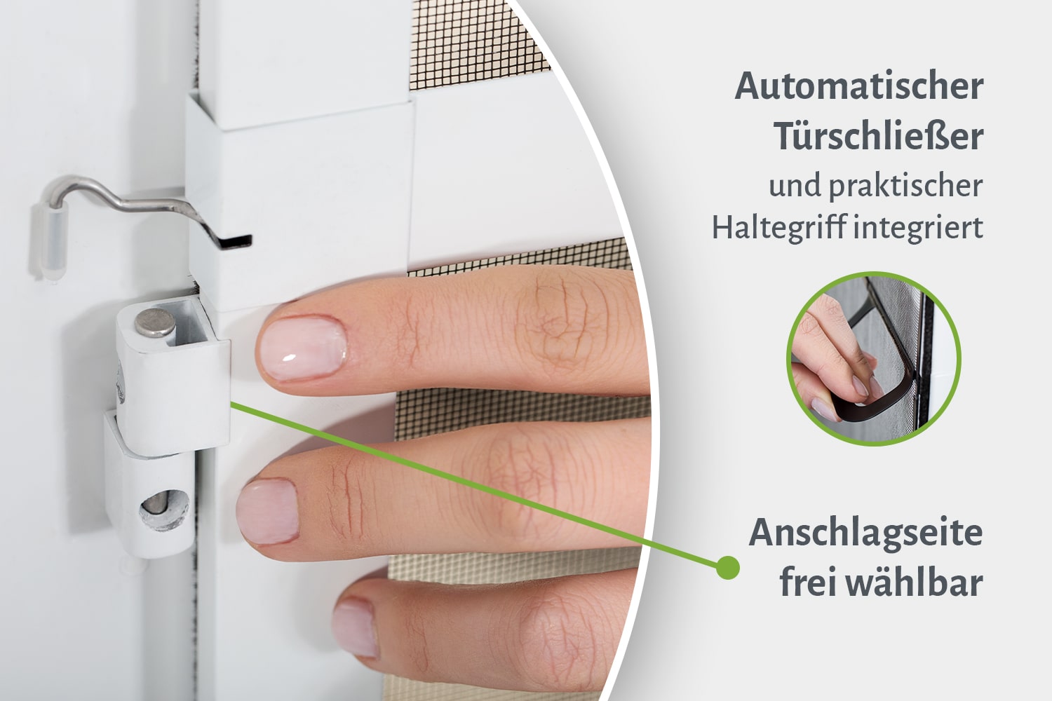 Fliegengittertür "MASTER SLIM PLUS", Aufgebaut - Zuschnitt - Alurahmen