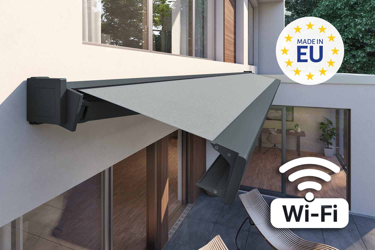 Kubische Vollkassettenmarkise "CUBE VISION", Nach Maß