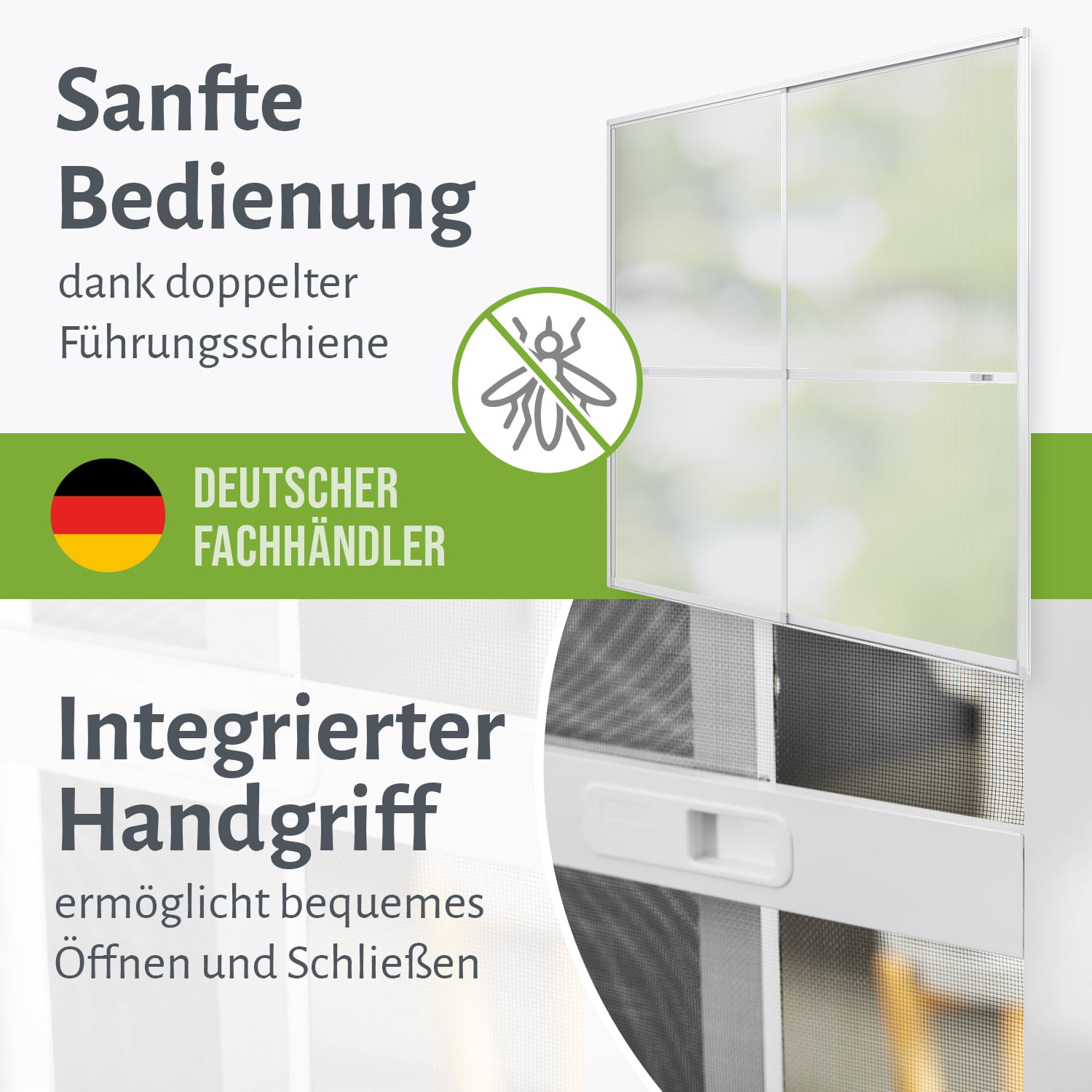 Fliegengitter Schiebetür "XXL", Alurahmen - 240 x 240 cm