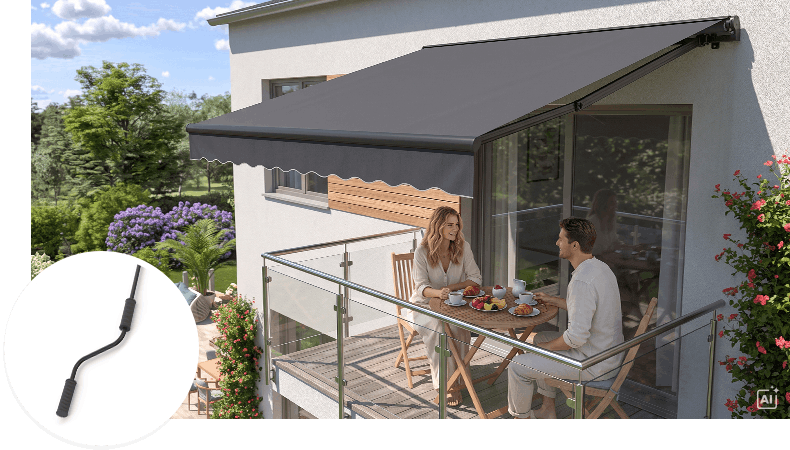 Gelenkarmmarkise START auf einer Terrasse