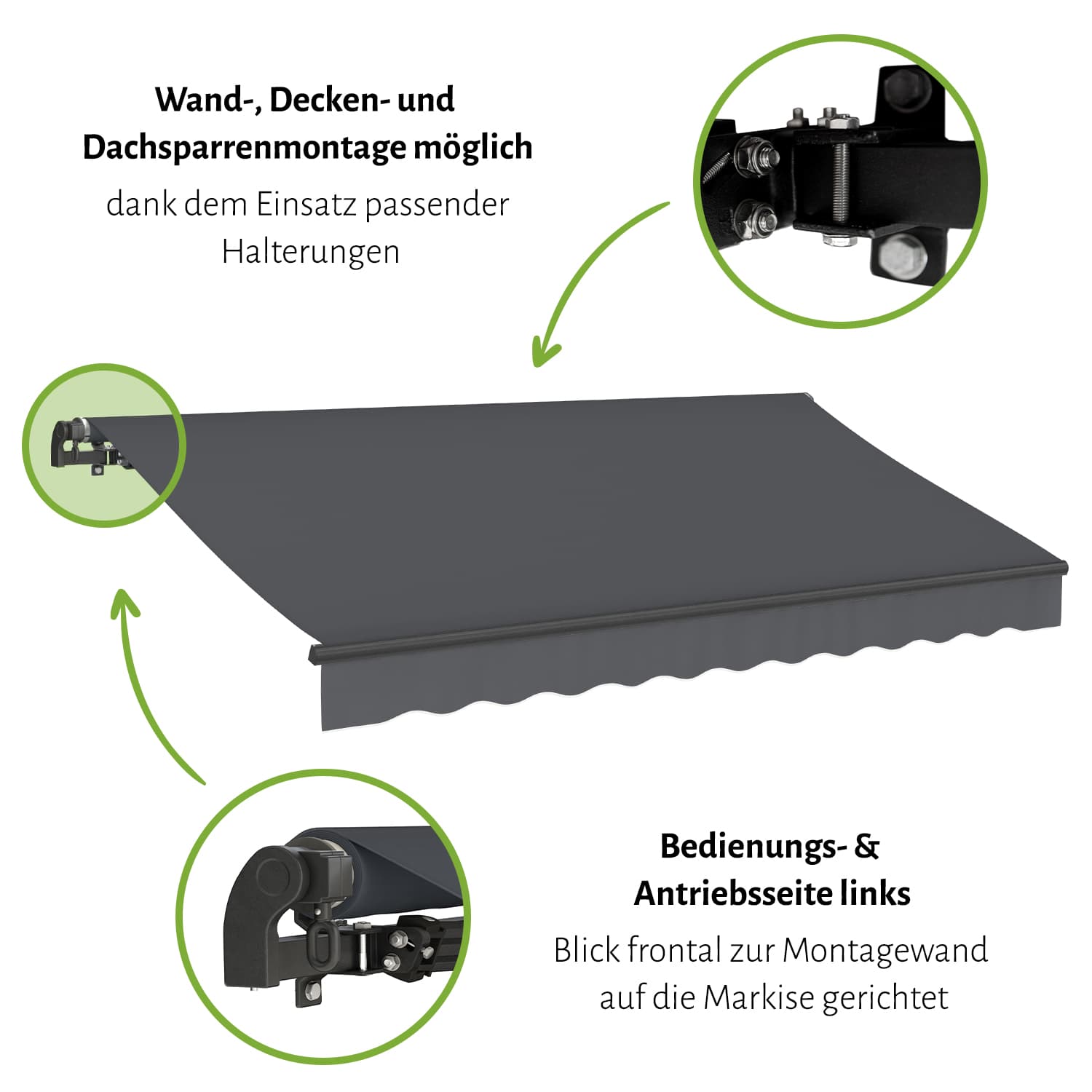 Gelenkarmmarkise "START", Gestell-Farbe Anthrazit 