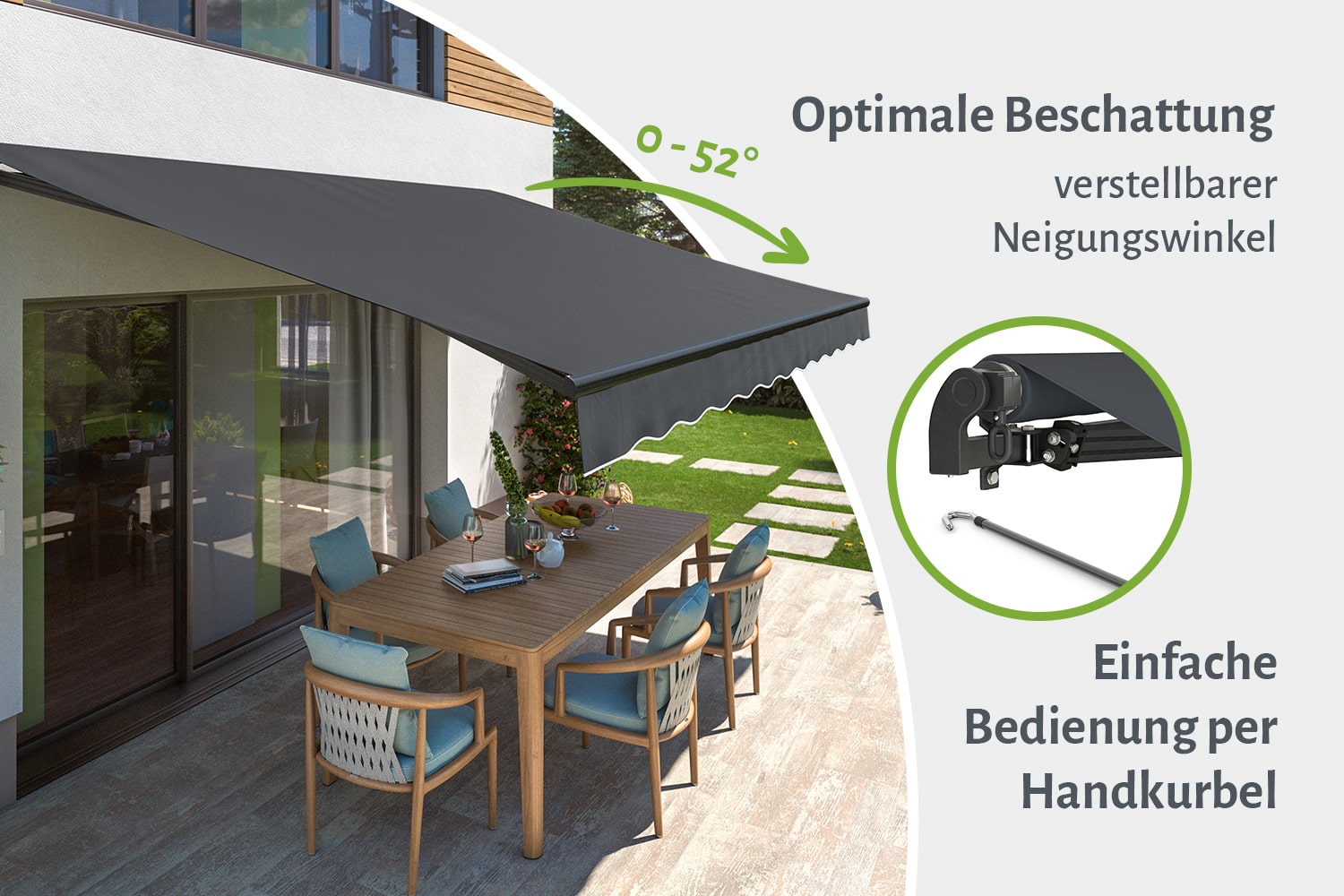 Gelenkarmmarkise "START", Gestell-Farbe Anthrazit 
