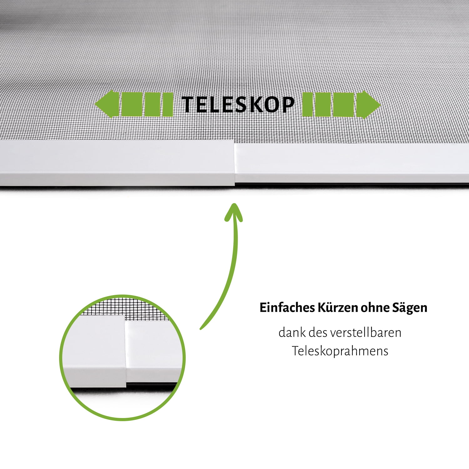 Fliegengitter Fenster Teleskopbausatz "SLIDE", 120 x 140 cm - Alurahmen