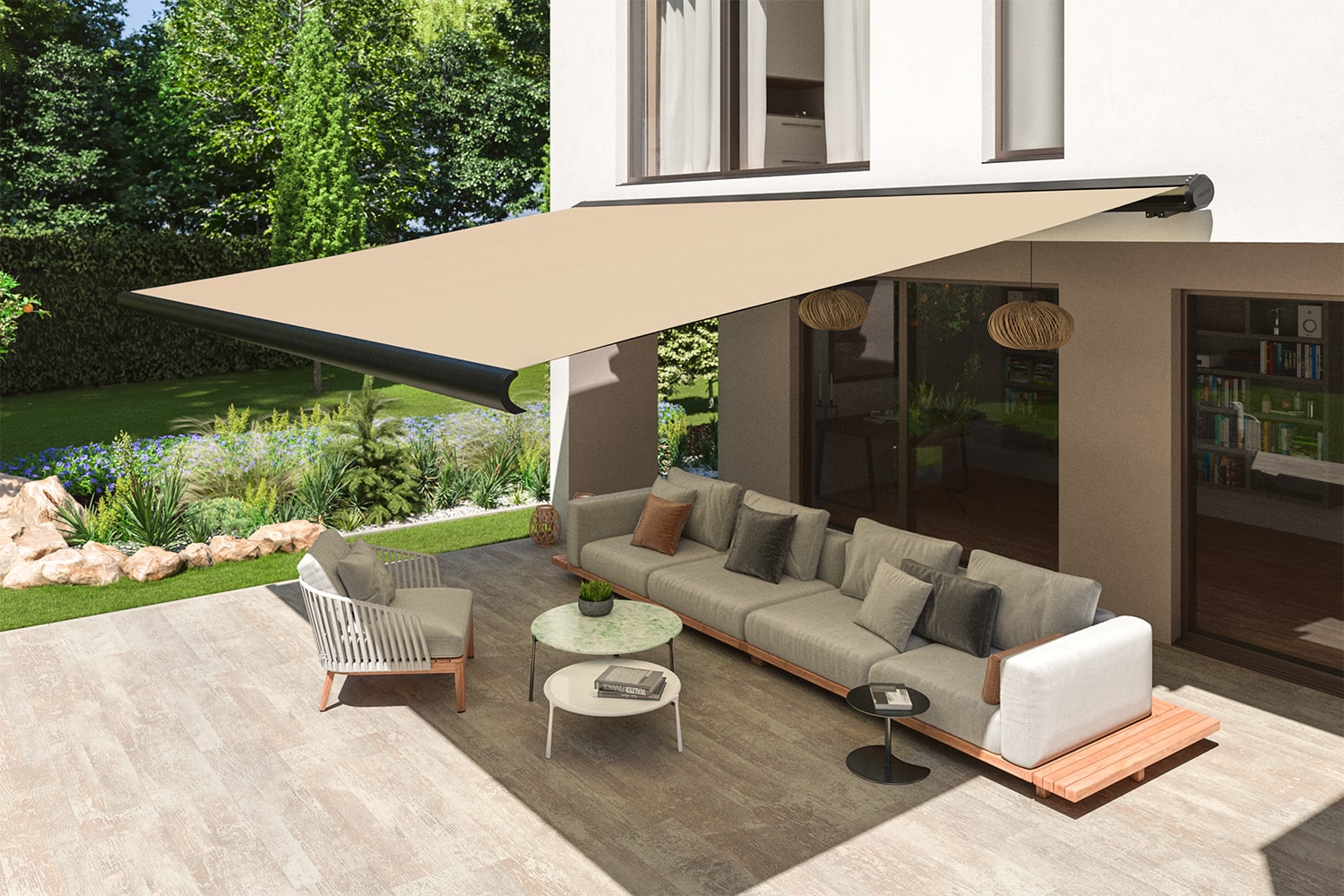 Vollkassettenmarkise "PROFI", Elektrische Steuerung inkl. Fernbedienung