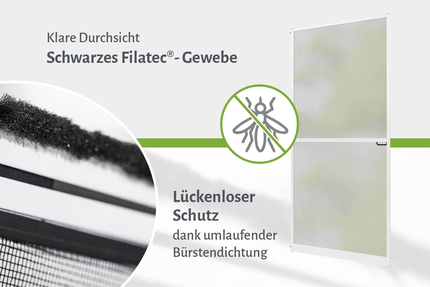 Fliegengittertür "MASTER SLIM PLUS", Aufgebaut - Zuschnitt - Alurahmen