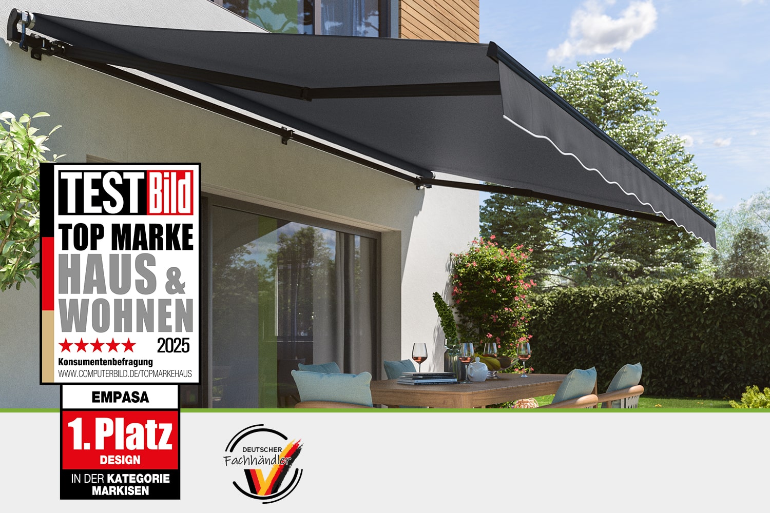 Elektrische Gelenkarmmarkise "START PLUS", Gestell-Farbe Anthrazit