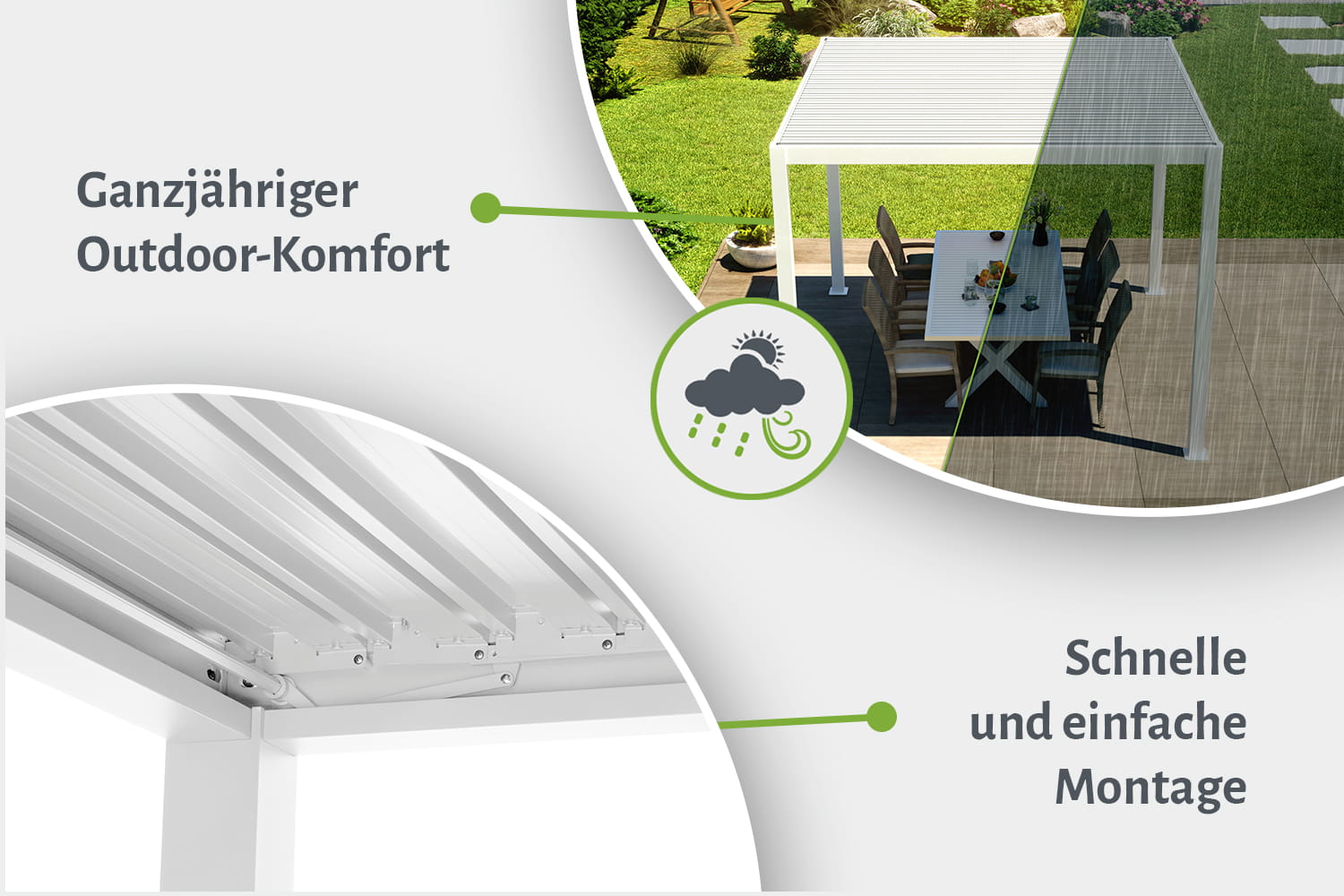 Lamellen-Pergola / Terrassenüberdachung / Carport "ZEUS", verschiedene Größen - freistehend