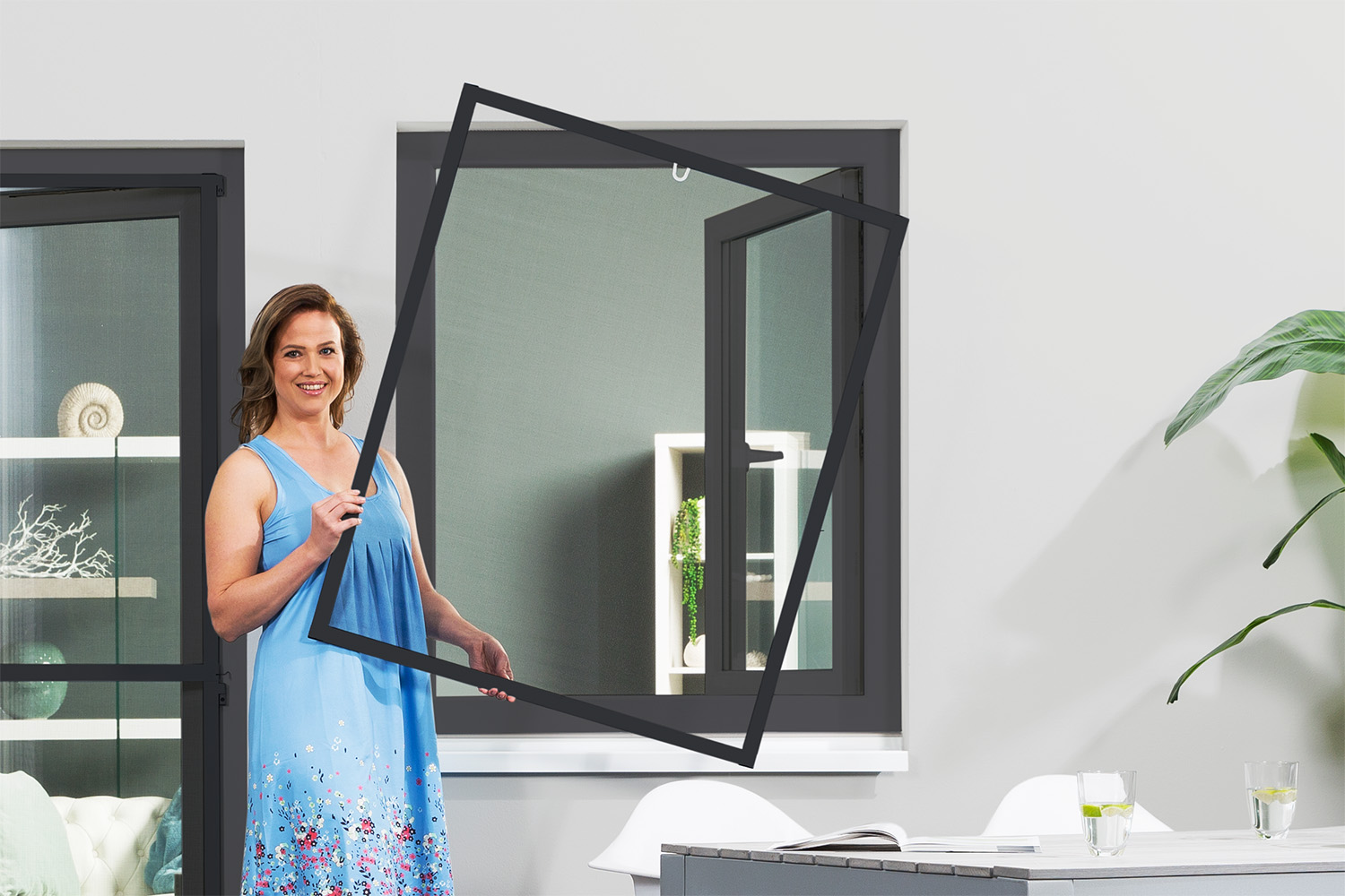 Fliegengitter Fenster "MASTER SLIM", Pollenschutz oder Filatec® Gewebe