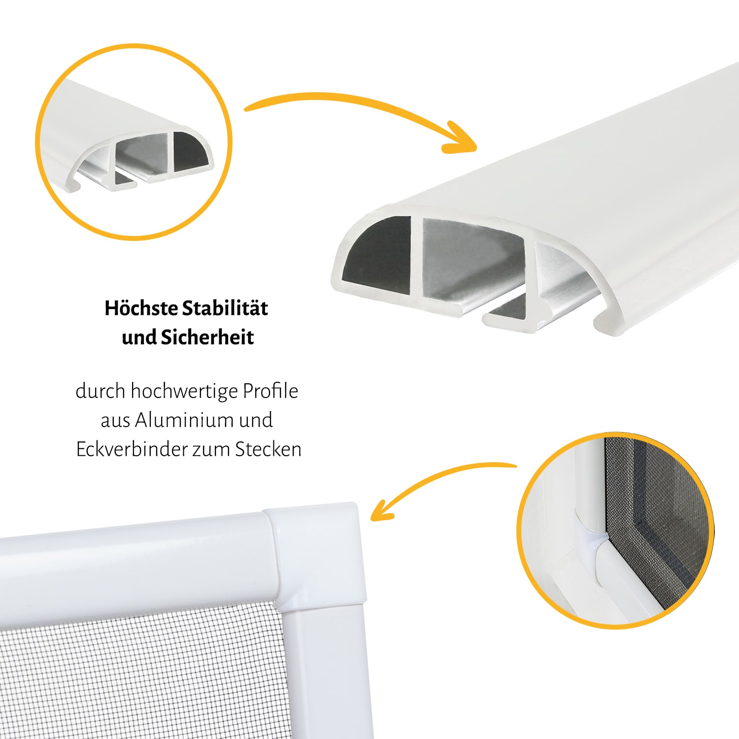 Fliegengitter Fenster "BASIC", Zuschnitt - Alurahmen