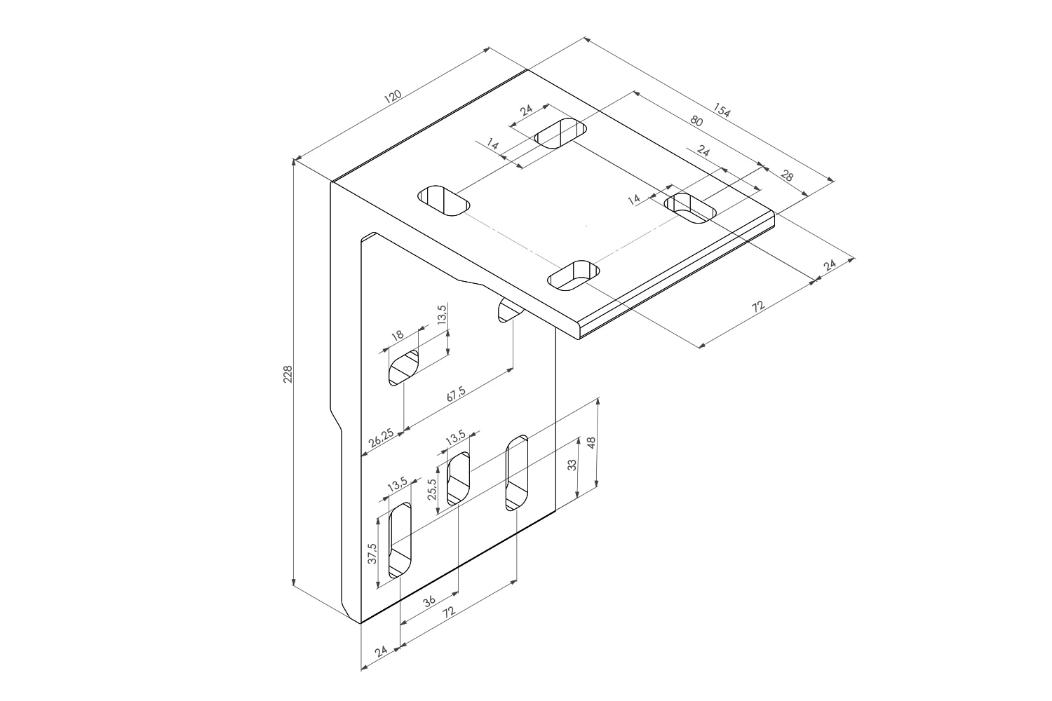 Deckenhalterung für Vollkassettenmarkise "SUPREME", Aluminium