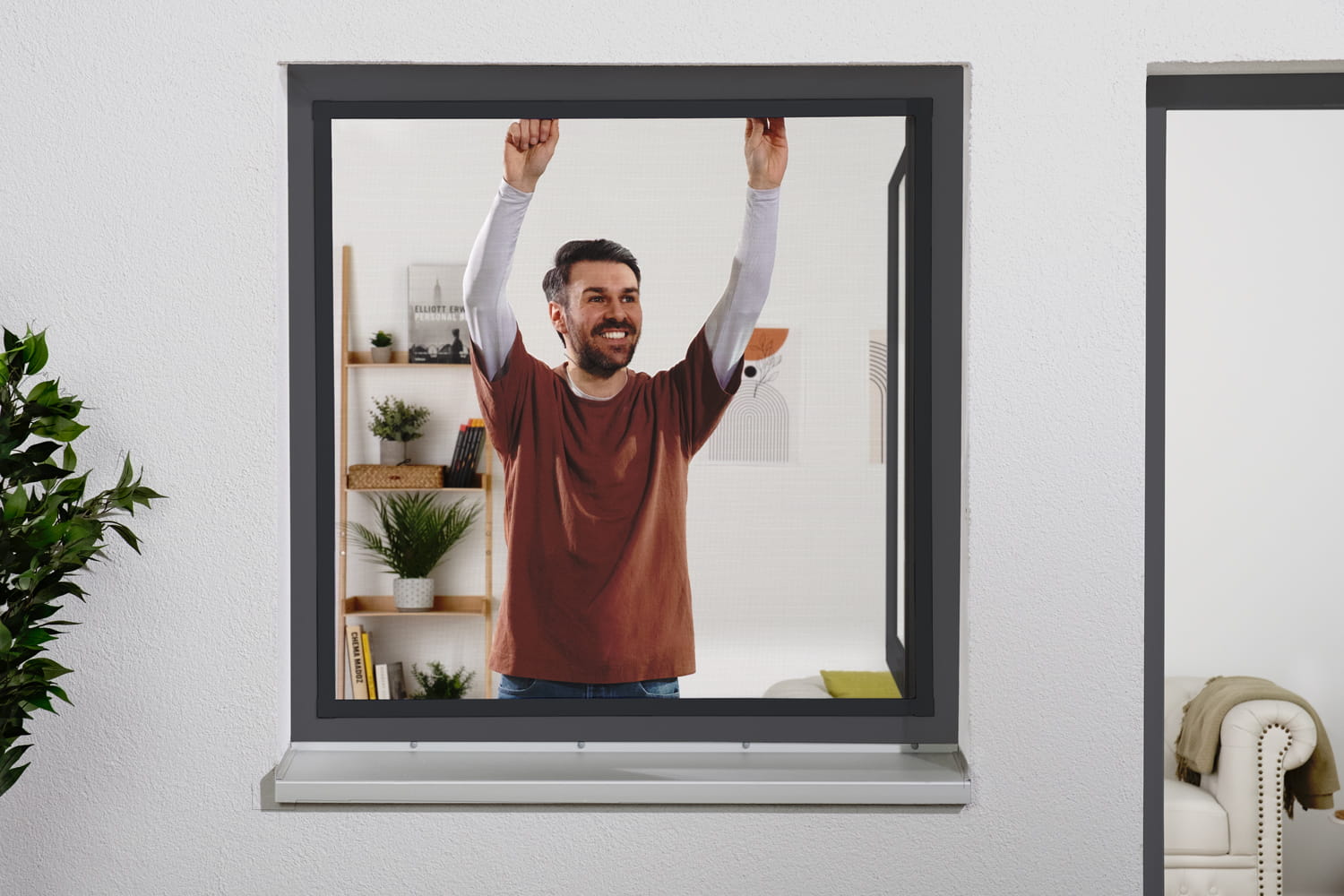 Fliegengitter Fenster "SLIM", Matte Optik - Alurahmen