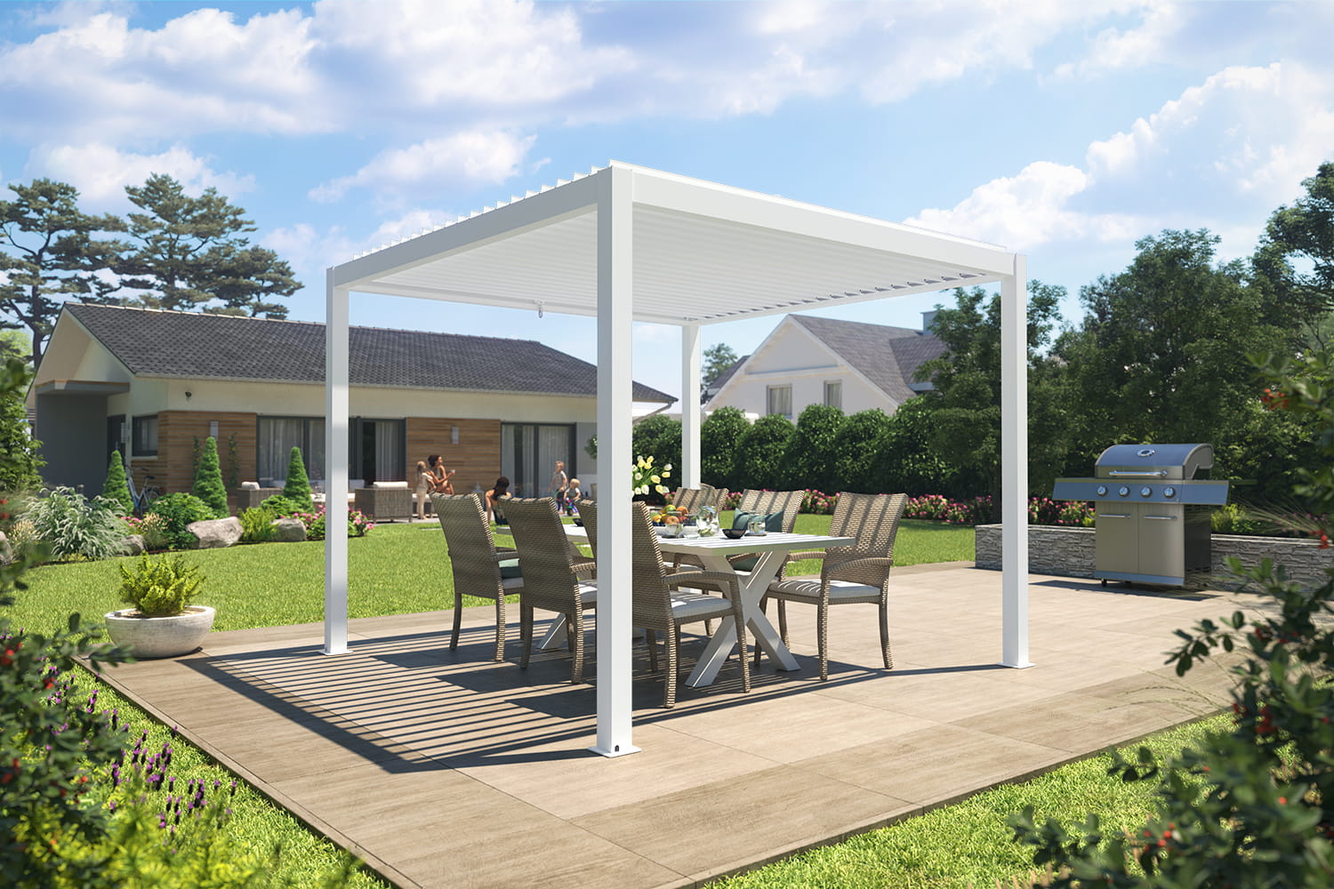 Lamellen-Pergola / Terrassenüberdachung / Carport "ZEUS", verschiedene Größen - freistehend