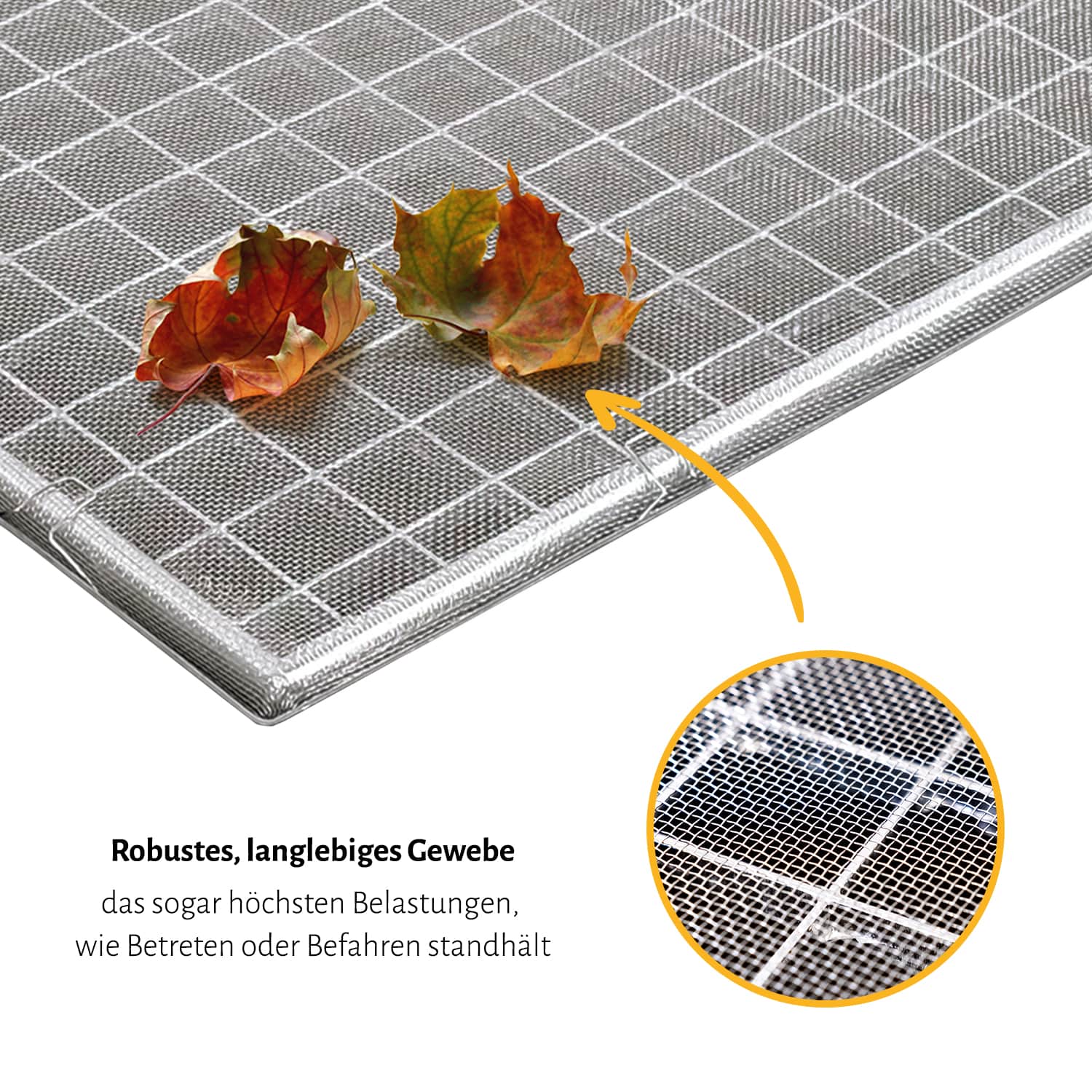Lichtschachtabdeckung "STANDARD", ohne Rahmen - Aluminium oder Edelstahl Gewebe