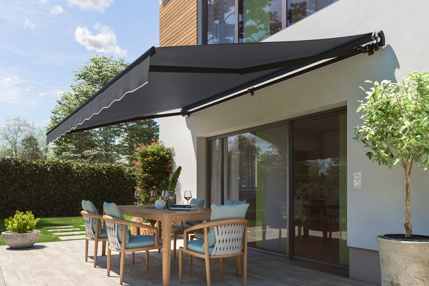 Elektrische Gelenkarmmarkise "START PLUS", Gestell-Farbe Anthrazit