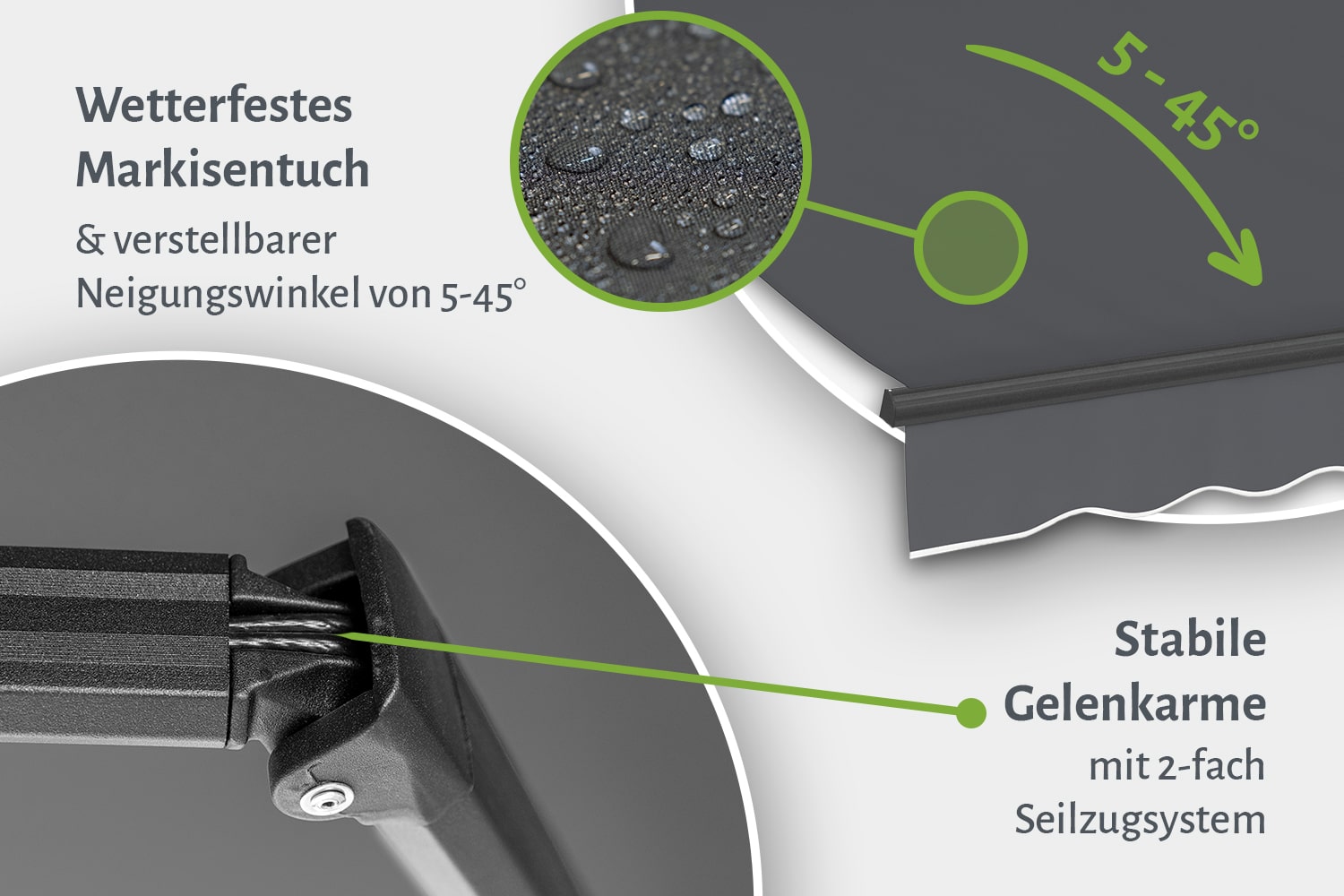 Elektrische Gelenkarmmarkise "START PLUS", Gestell-Farbe Anthrazit