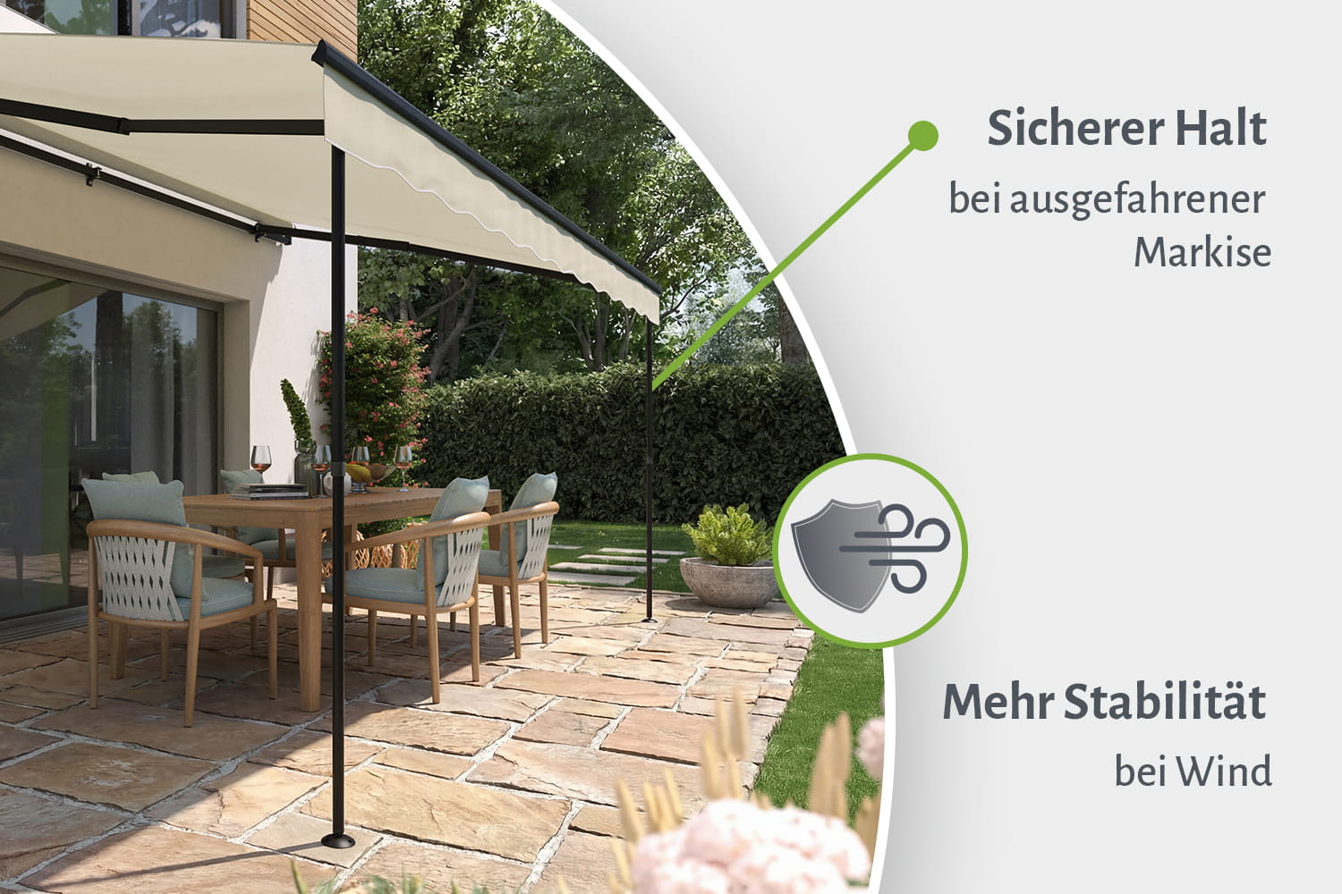Markisenstützfuß, 2er Set - anthrazit