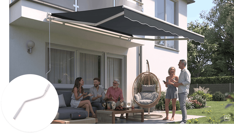 Gelenkarmmarkise START auf einer Terrasse