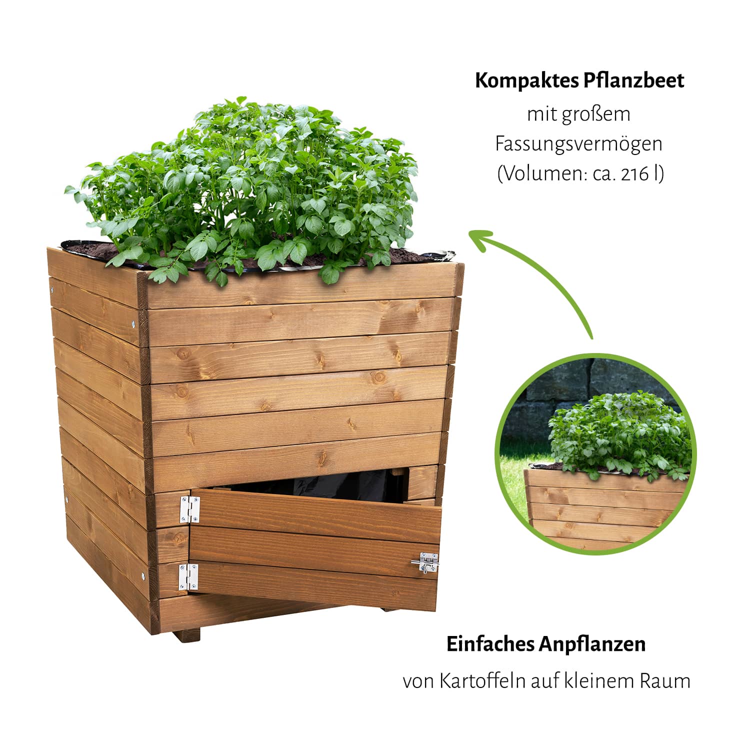 Kartoffel Pflanzbeet, 60 x 60 x 60 cm - Tanne