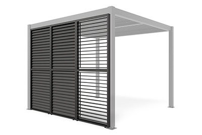 Pergola mit Lamellenwand