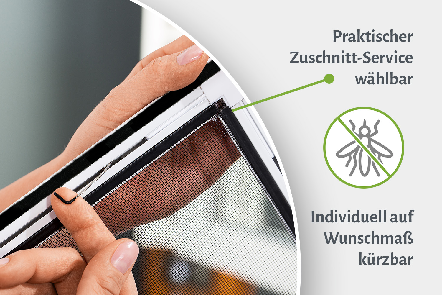 Fliegengitter Fenster "BASIC", Zuschnitt - Alurahmen