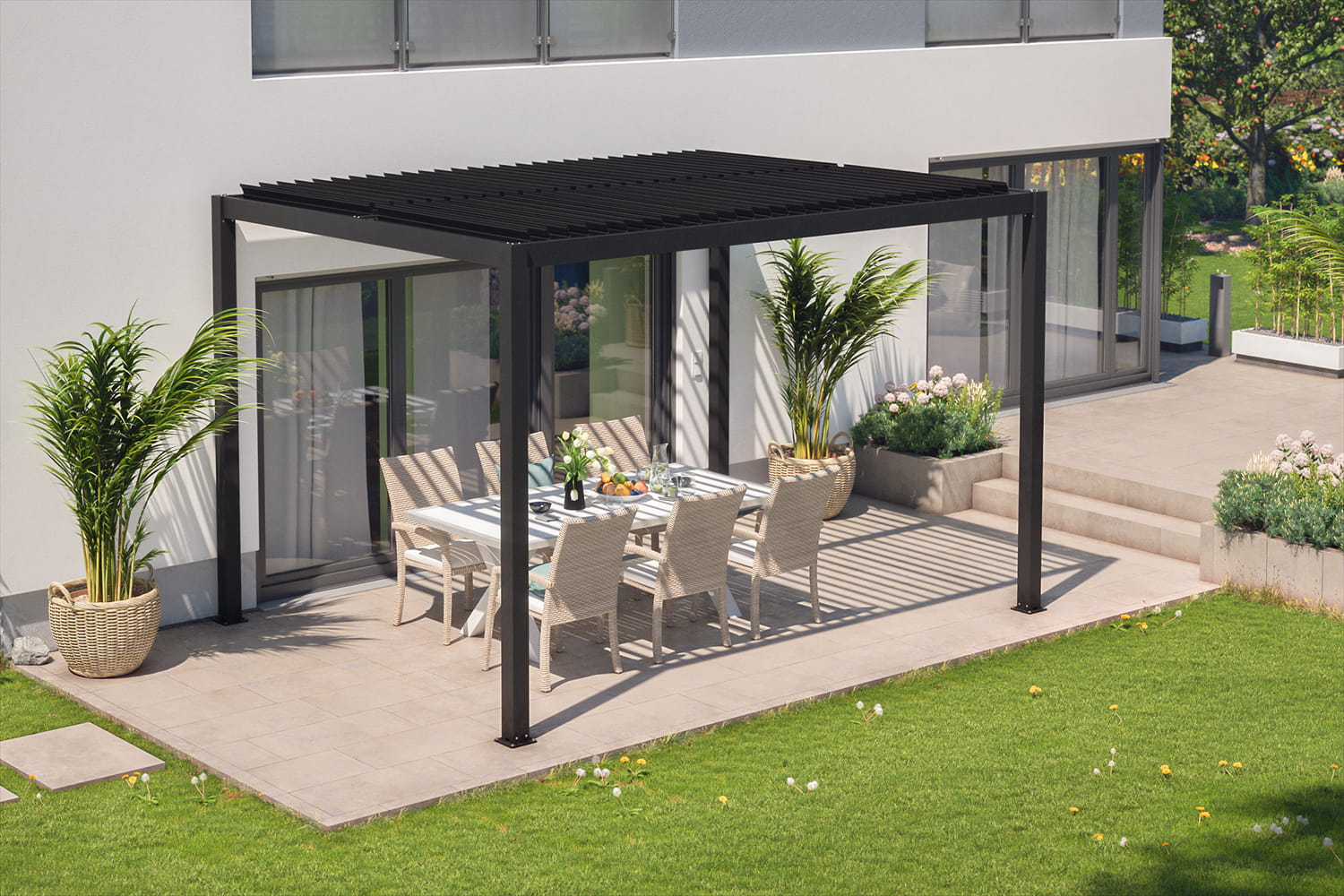 Lamellen-Pergola / Terrassenüberdachung / Carport "ZEUS", verschiedene Größen