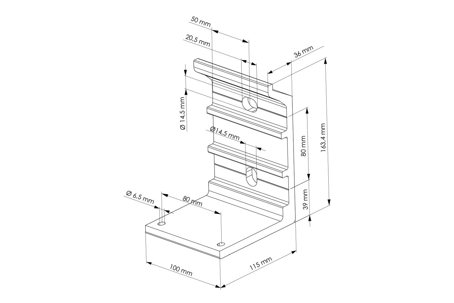 Wandhalterung für Vollkassettenmarkise "CUBE ONE", Aluminium