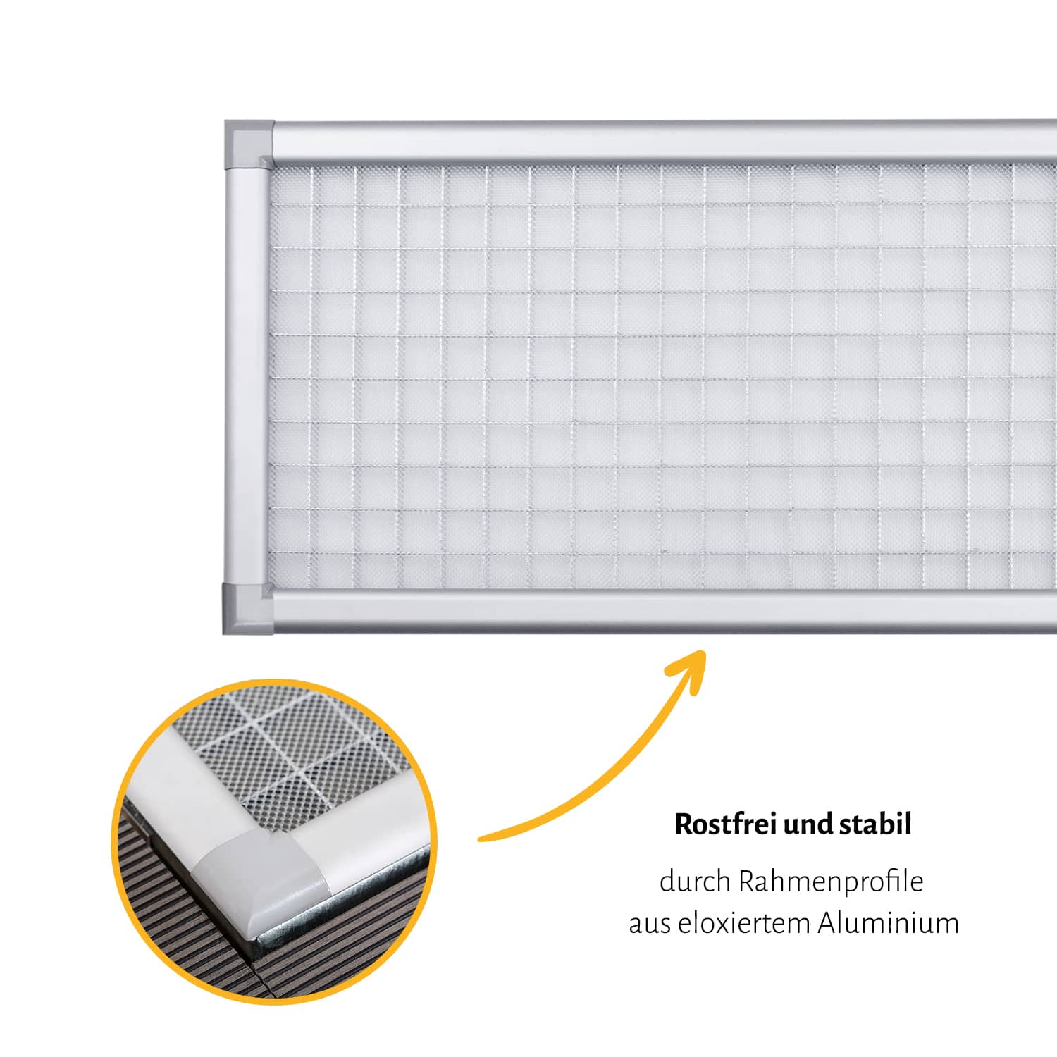 Lichtschachtabdeckung "PROFI", Aufgebaut - Zuschnitt - Alurahmen