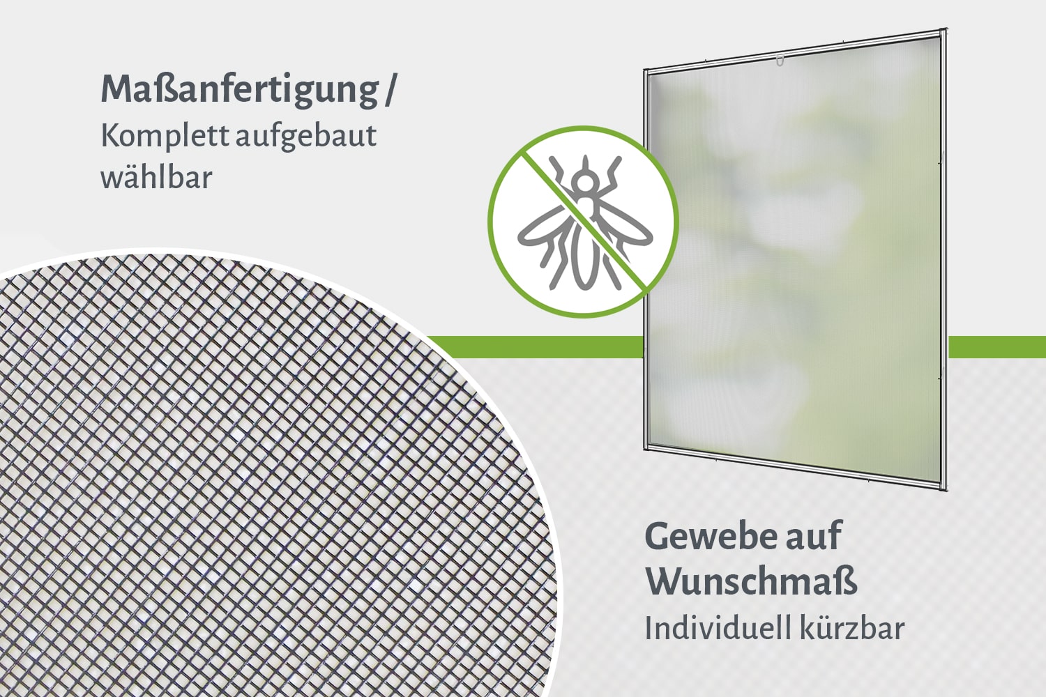 Fliegengitter Fenster "MASTER READY", komplett vormontiert