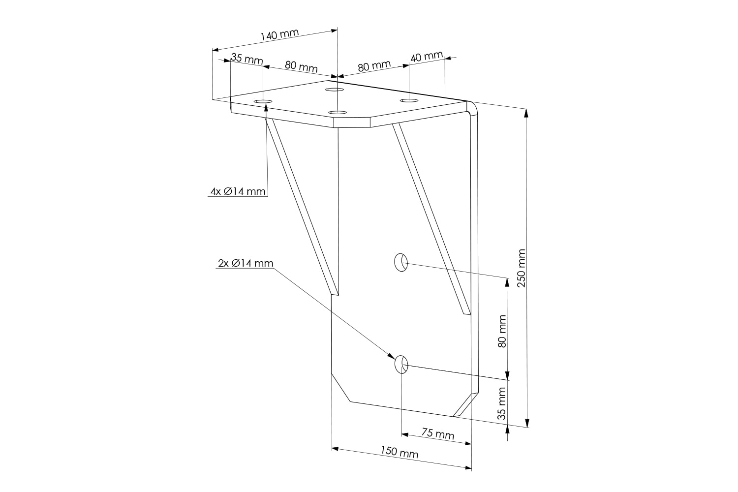 Deckenhalterung für Markise "CUBE ONE", Stahl