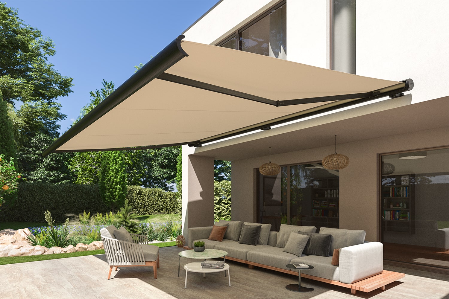 Vollkassettenmarkise "PROFI", Elektrische Steuerung inkl. Fernbedienung