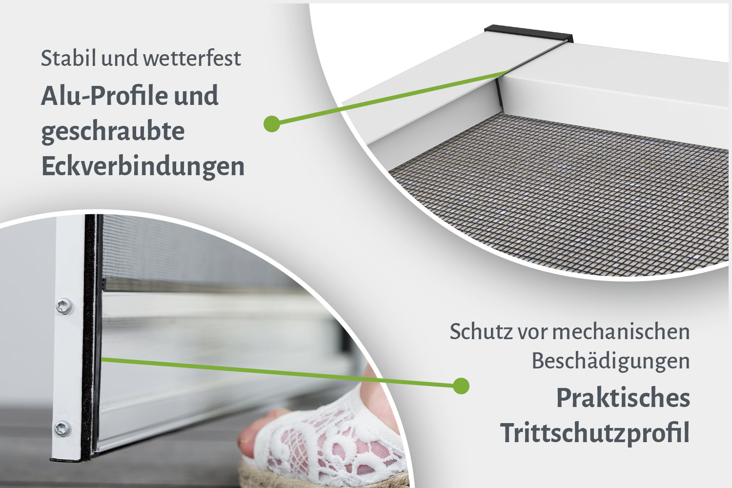 Fliegengittertür "MASTER SLIM PLUS", Aufgebaut - Zuschnitt - Alurahmen