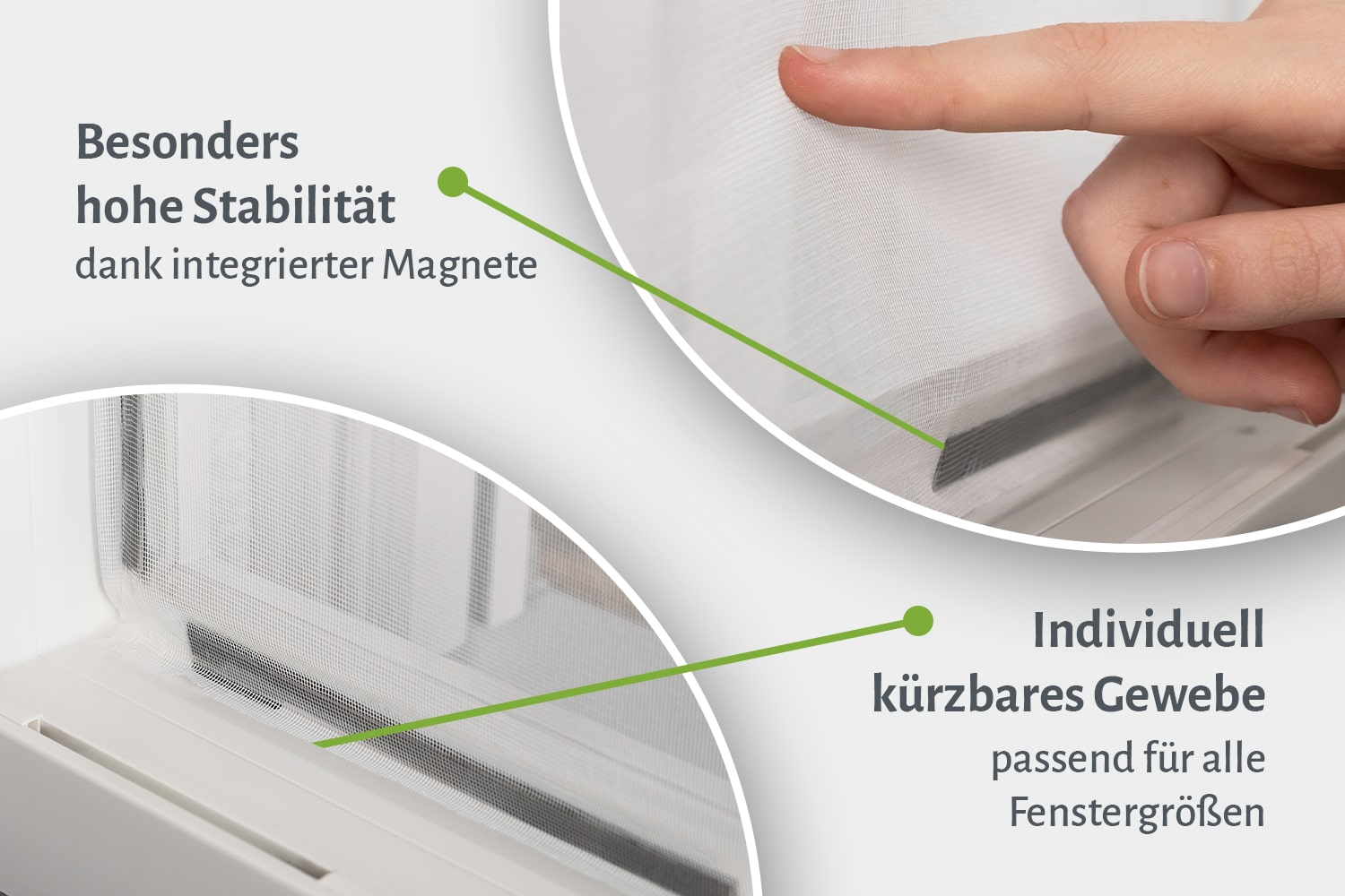 Fliegengitter Fenster mit Magnet oder Klettband, verschiedene Größen