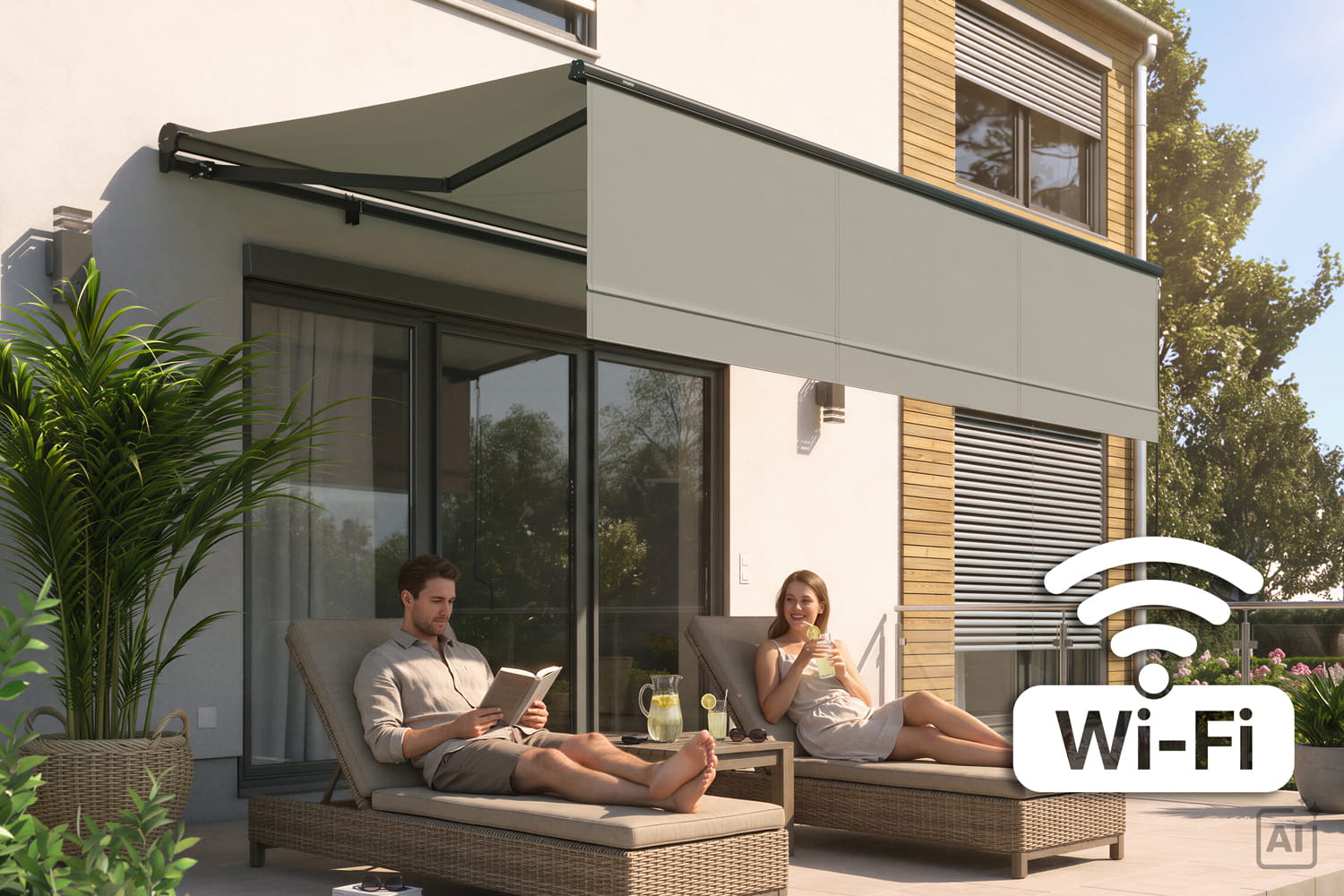 Kassettenmarkise "EXPERT PLUS", Elektrische Steuerung mit WiFi-Motor