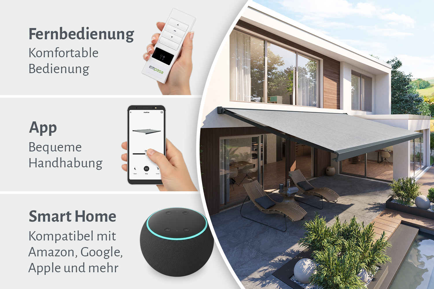 Kubische Vollkassettenmarkise "CUBE VISION", Nach Maß 