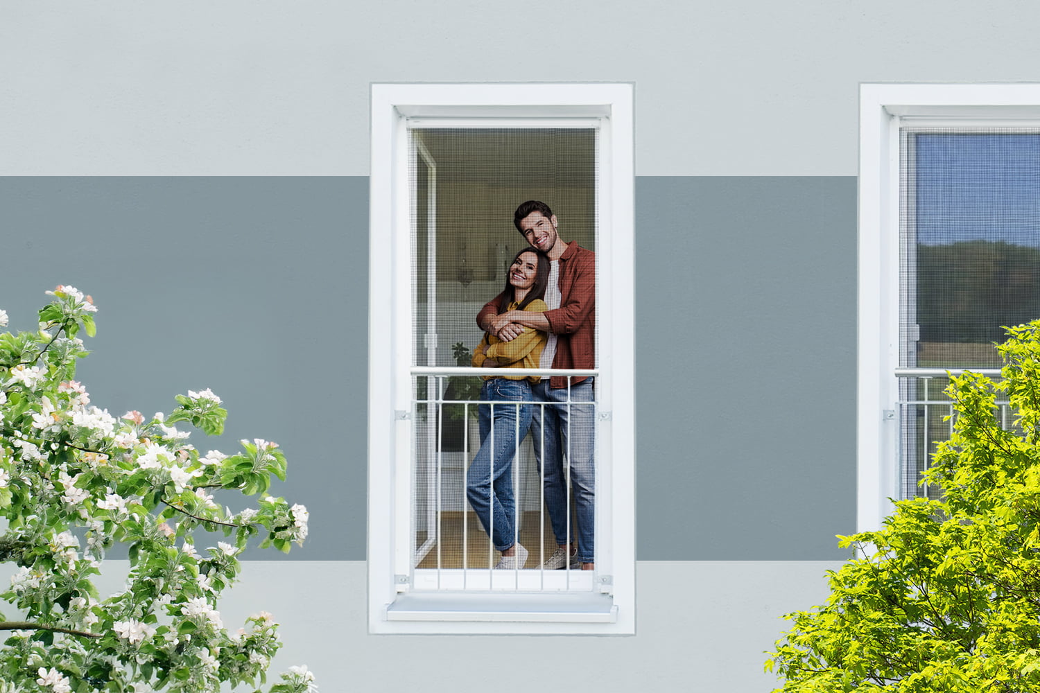 Fliegengitter Fenster XL mit Klettband, 130 x 220 cm