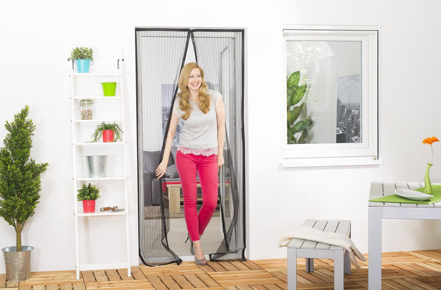 Fliegenvorhang mit Magnetverschluss "STANDARD", Polyester - 100 x 220 cm mit Bordüre
