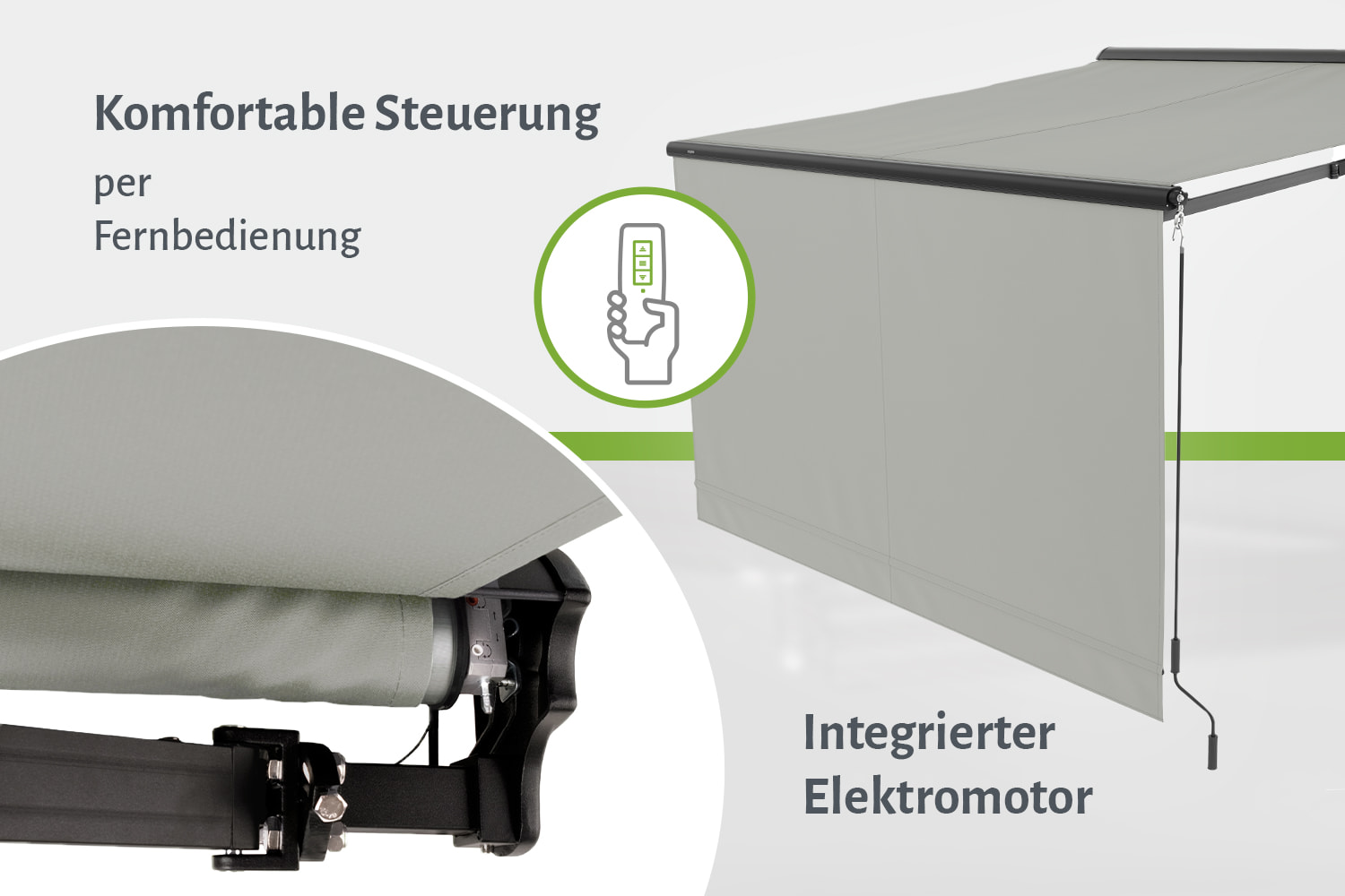Kassettenmarkise "EXPERT", Elektrische Steuerung inkl. Fernbedienung