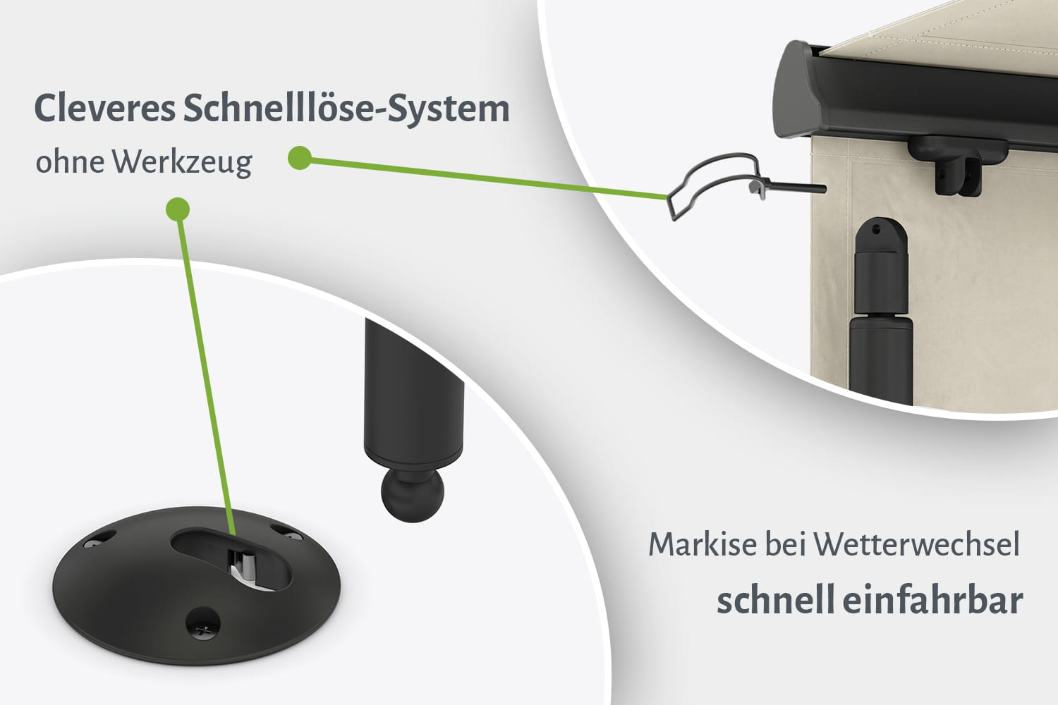 Markisenstützfuß, 2er Set - anthrazit