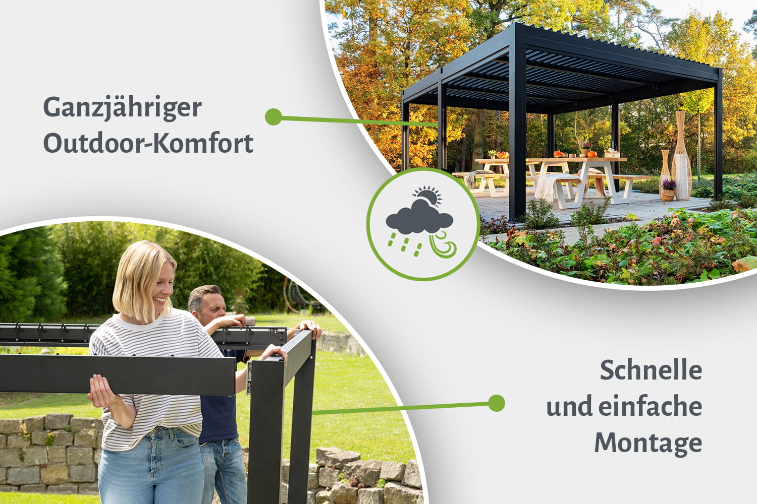 Lamellen-Pergola / Terrassenüberdachung / Carport "ZEUS", verschiedene Größen - freistehend