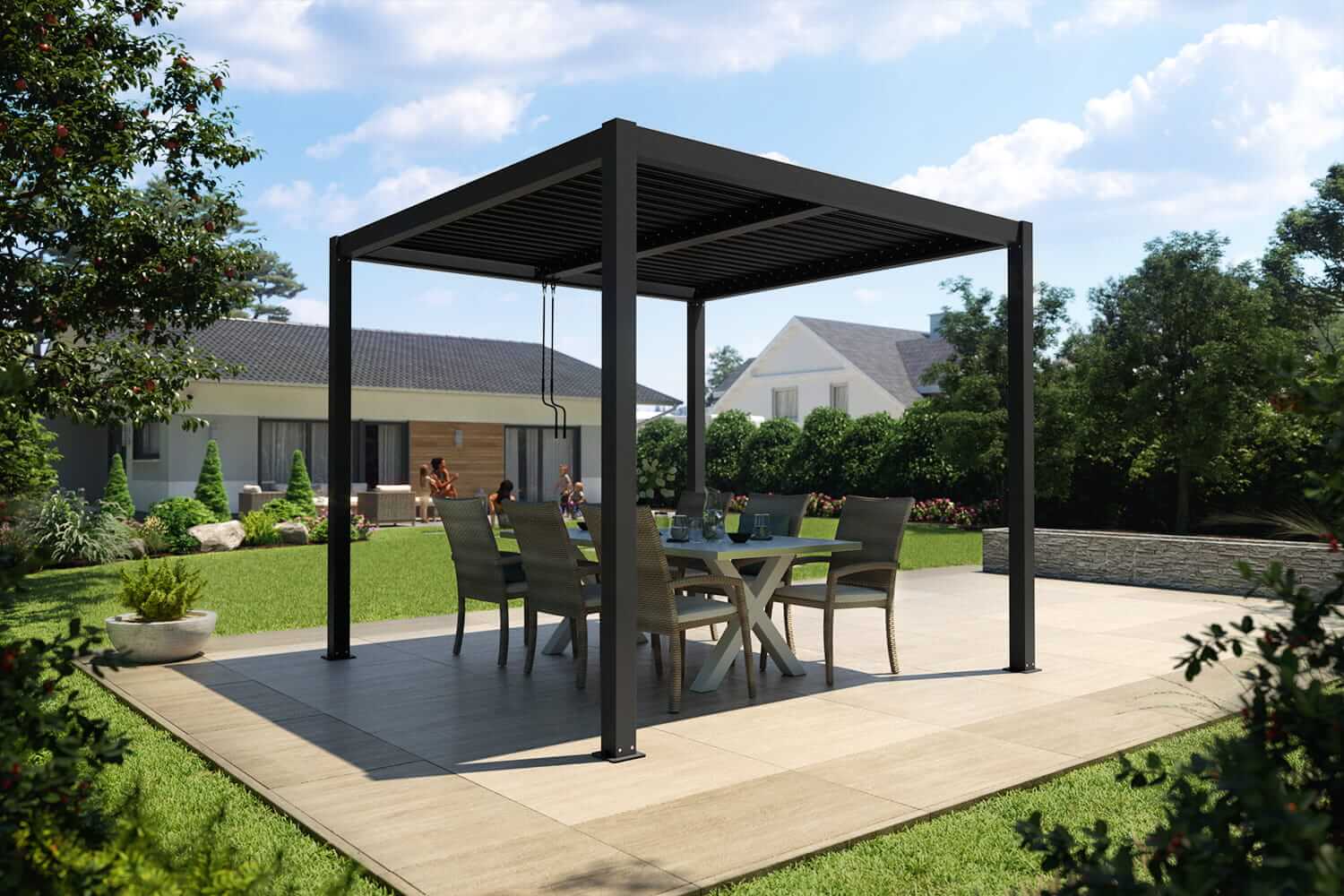 Lamellen-Pergola / Terrassenüberdachung / Carport "ZEUS", verschiedene Größen - freistehend