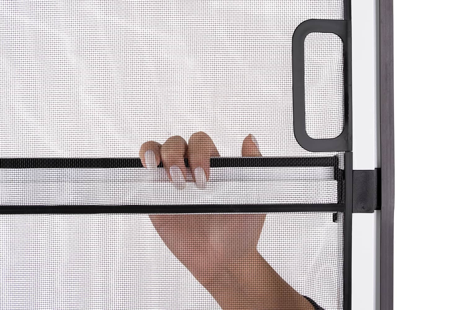 Fliegengittertür "FLEX PLUS", flächenversetzte Türen - Alurahmen - Zuschnitt 