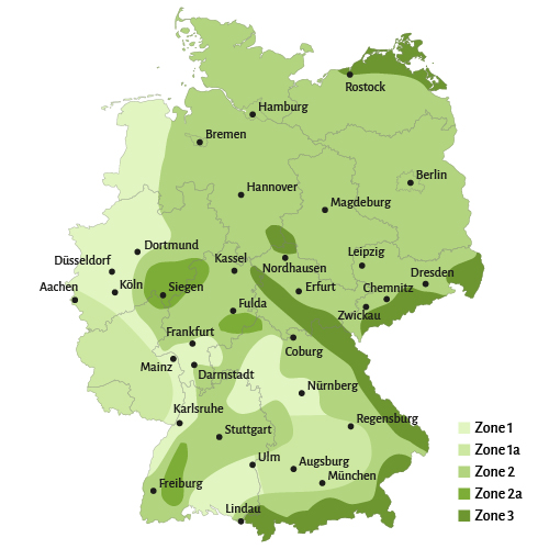 Schneelastzonen-Karte Deutschland