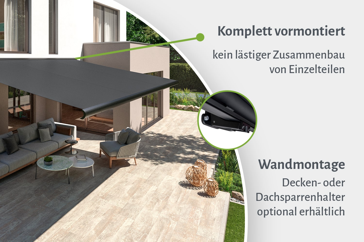 Vollkassettenmarkise "PROFI", wetterfest mit Fernbedienung